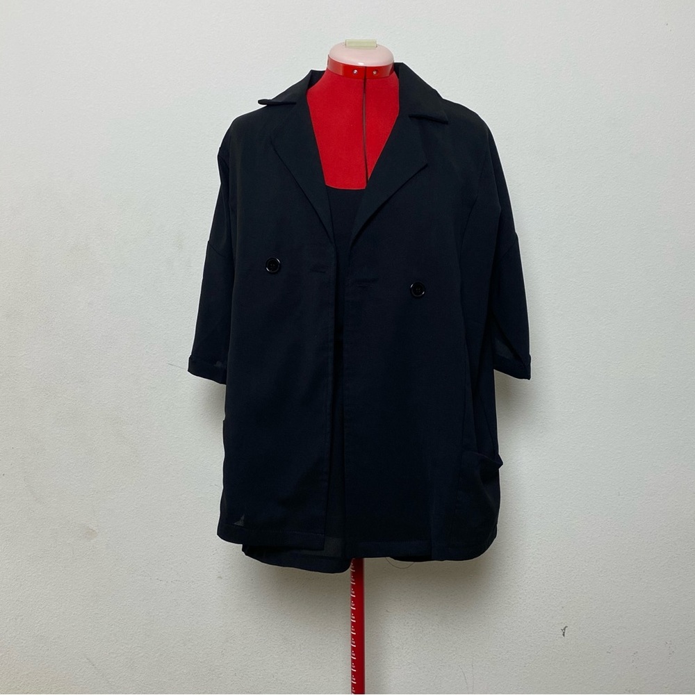 Black Flowy Blazer, Top and Shorts Combo- NWOT